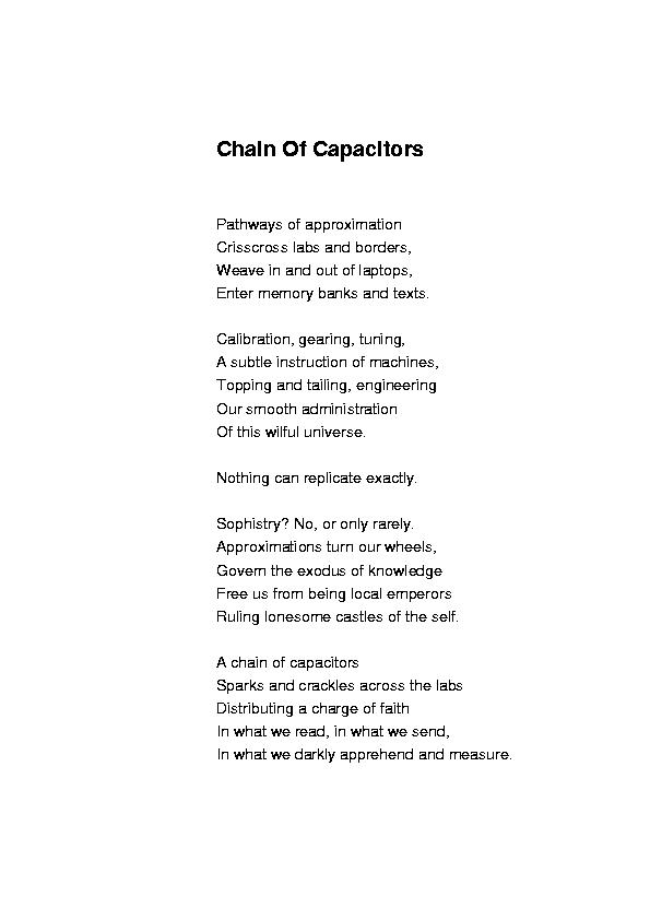 Chain of Capacitors