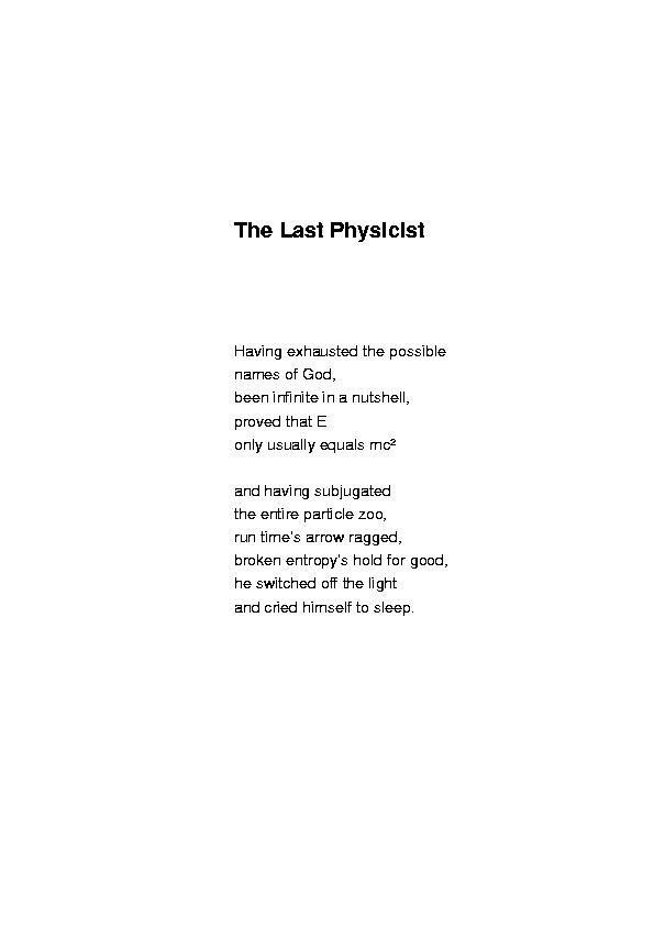 The Last Physicist
