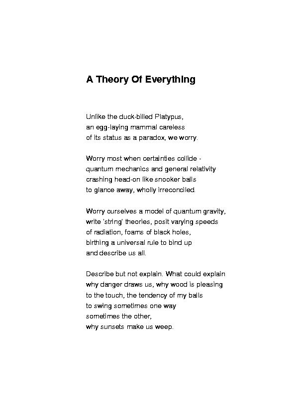 A Theory of Everything